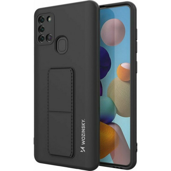 Wozinsky Kickstand Flexible Back Cover Σιλικόνης Μαύρο (Galaxy A21s)