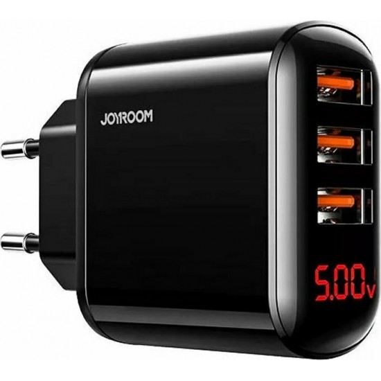 Joyroom 3x USB-A Wall Adapter Μαύρο (HKL-USB59)