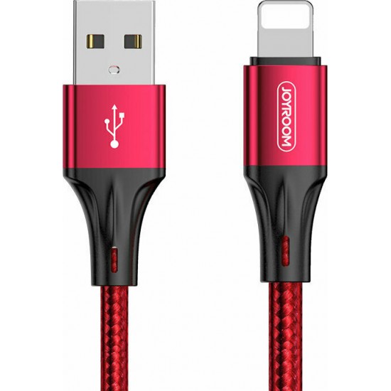 Joyroom S-1030N1 Braided USB to Lightning Cable Κόκκινο 1m