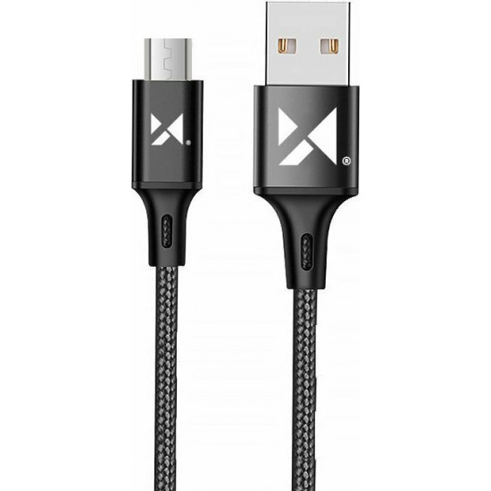 Wozinsky Braided USB 2.0 to micro USB Cable Μαύρο 2m (WUC-M2B)