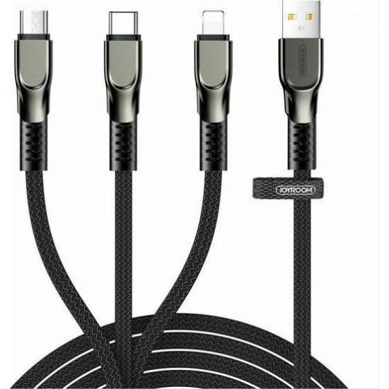 Joyroom Braided USB to Lightning Cable Μαύρο 1.3m (S-1335K4)