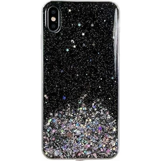Wozinsky Star Glitter Back Cover Σιλικόνης Μαύρο (iPhone XS Max)