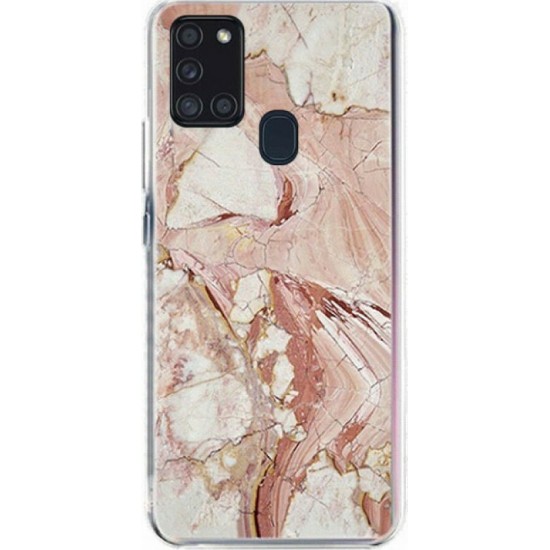 Wozinsky Marble Back Cover Σιλικόνης Ροζ (Galaxy A21s)
