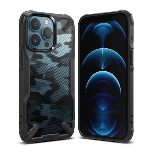 Ringke Fusion X Back Cover Πλαστικό / Σιλικόνης Ανθεκτική Camo Black (iPhone 13 Pro)