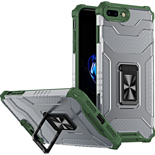 Hurtel Crystal Ring Back Cover Συνθετική Ανθεκτική Πράσινο (iPhone 8/7 Plus)