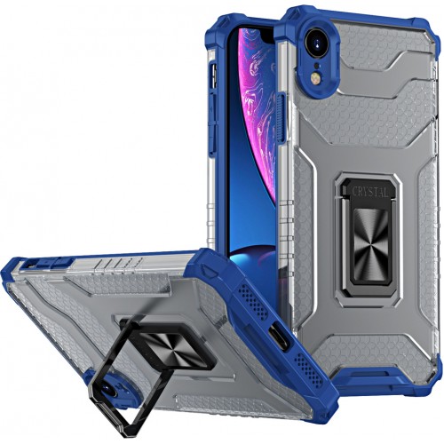 Hurtel Crystal Ring Back Cover Συνθετική Ανθεκτική Μπλε (iPhone XR)