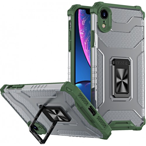 Hurtel Crystal Ring Back Cover Συνθετική Ανθεκτική Πράσινο (iPhone XR)