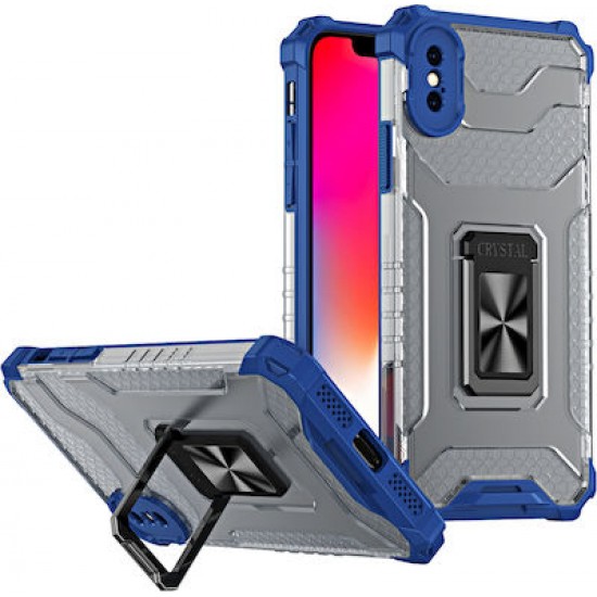 Hurtel Crystal Ring Back Cover Συνθετική Ανθεκτική Μπλε (iPhone X / Xs)