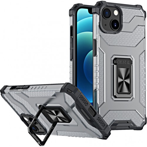 Hurtel Crystal Ring Back Cover Συνθετική Ανθεκτική Μαύρο (iPhone 11)