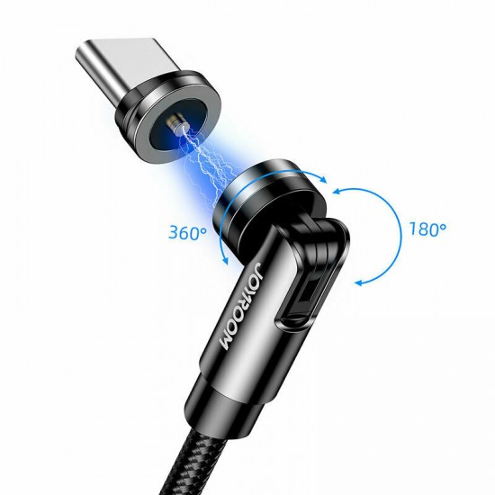 Joyroom S-1224X2 C Braided / Magnetic USB 2.0 Cable USB-C male - USB-A male Μαύρο 1.2m