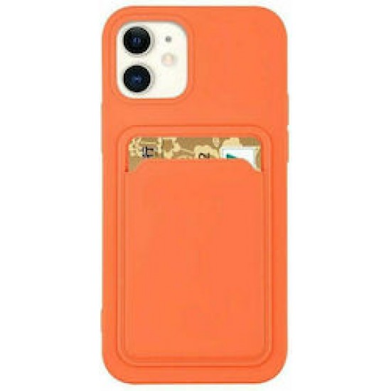 Θήκη σιλικόνης με θήκη κάρτας για iPhone 11 πορτοκαλί