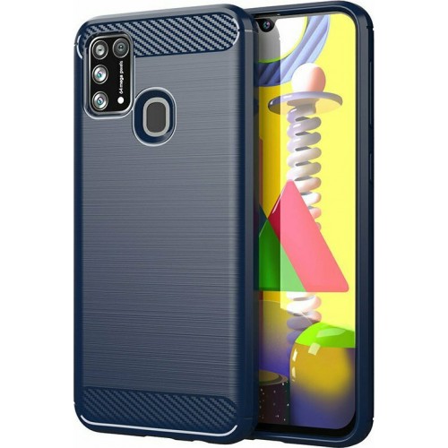 Hurtel Carbon Back Cover Σιλικόνης Μπλε (Galaxy M21) Hurtel Carbon Back Cover Σιλικόνης Μπλε (Galaxy M21)