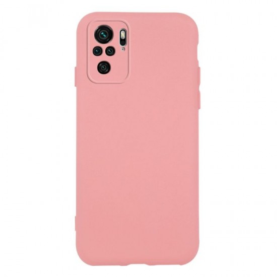 Oem Back Cover Silicone Soft (Xiaomi Redmi Note 10 / 10s) Ροζ με προστασία κάμερας 