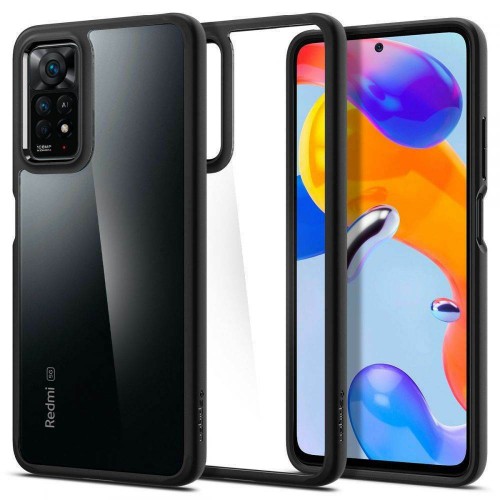 Spigen Ultra Hybrid Back Cover Σιλικόνης Ανθεκτική Matte Διάφανο/Μαύρο (Redmi Note 11 Pro)