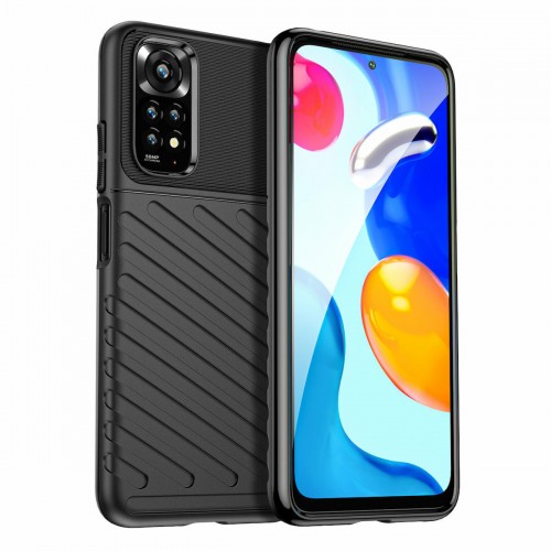 Hurtel Thunder Flexible Back Cover Σιλικόνης Ανθεκτική Μαύρο (Redmi Note 11 Pro 5G)