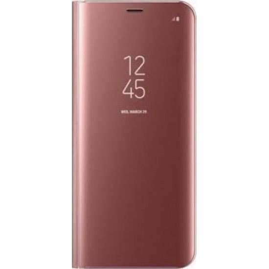 Clear View Book Ροζ Χρυσο (Samsung A41)