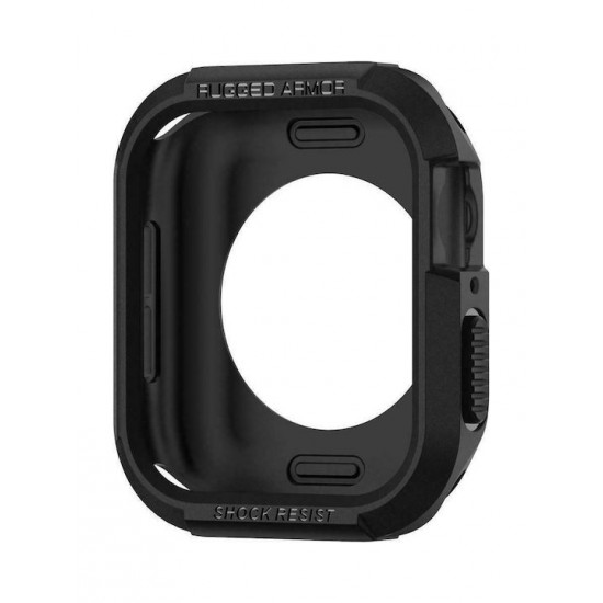 Spigen Rugged Armor Θήκη Σιλικόνης σε Μαύρο χρώμα για το Apple Watch 44mm