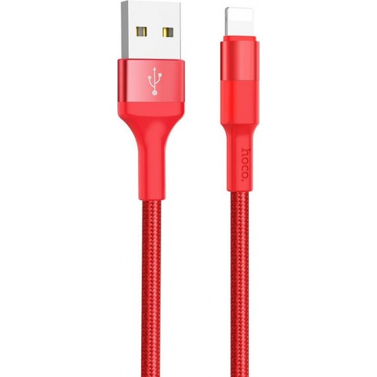 Hoco Braided USB to Lightning Cable Κόκκινο 1m (X26)
