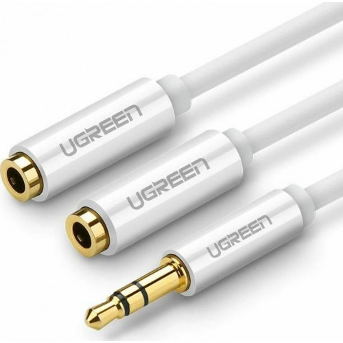 Ugreen Καλώδιο 3.5mm male - 3.5mm female Άσπρο 0.2m (10780)  Ugreen Καλώδιο 3.5mm male - 3.5mm female Άσπρο 0.2m (10780)