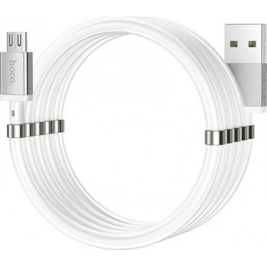 Hoco U91 Magnetic USB 2.0 to micro USB Cable Λευκό 1m (HC-U91M)