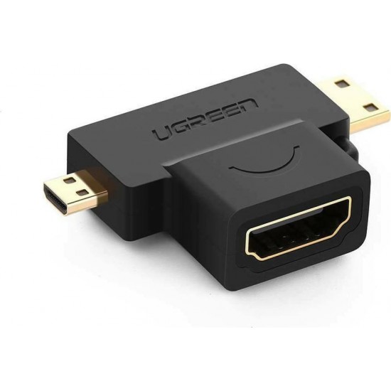 Ugreen Μετατροπέας micro HDMI / mini HDMI male σε HDMI female (20144)