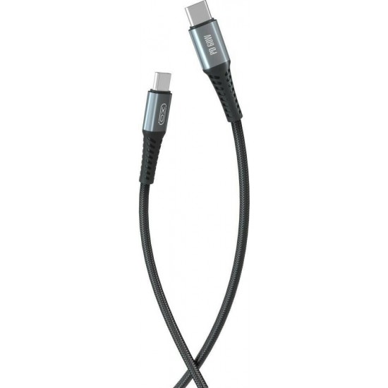 XO NB-Q167 USB 2.0 Cable USB-C male - USB-C male Μαύρο 1m (XO-NB-Q167)