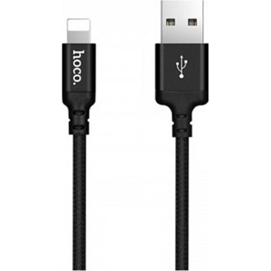 Hoco X14 Times Speed Braided USB-A to Lightning Cable Μαύρο 2m (HOC-X14i-BK2)