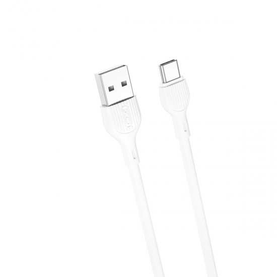 XO NB200 USB 2.0 Cable USB-C male - USB-A male Λευκό 1m