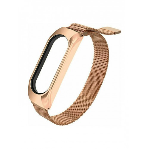 Hurtel Λουράκι Μεταλλικό Ροζ Χρυσό (Mi Smart Band 5/Mi Smart Band 6)
