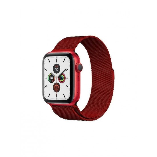 Hurtel Magnetic Λουράκι Ανοξείδωτο Ατσάλι Κόκκινο (Apple Watch 42/44/45mm)