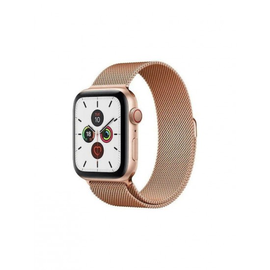 Hurtel Magnetic Bracelet Bangle Λουράκι Ανοξείδωτο Ατσάλι Ροζ Χρυσό (Apple Watch 42/44/45mm)