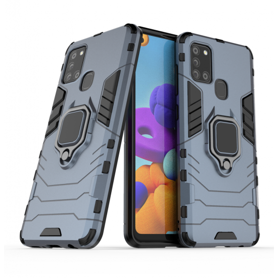 Ring Armor Προστατευτική Θήκη με Kickstand για Samsung Galaxy A21s - Μπλε