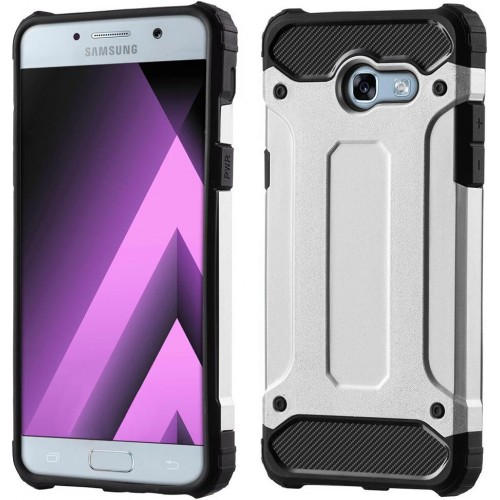 Hurtel Hybrid Armor Θήκη Tough Rugged Cover για Samsung Galaxy A3 2017 ασημένιο 