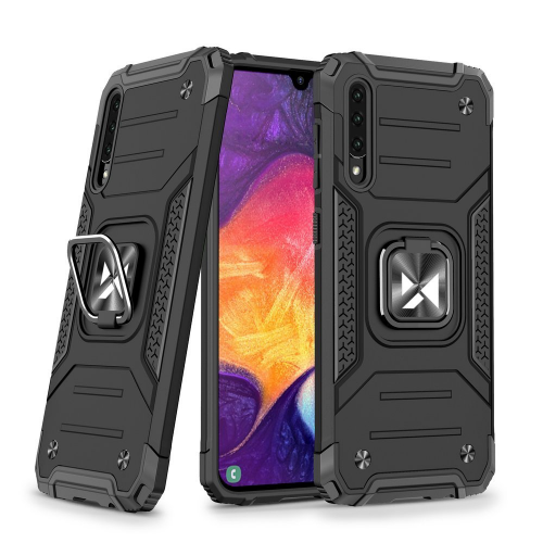 Wozinsky Ring Armor Case Kickstand Tough Rugged Cover for Samsung Galaxy A50s / Galaxy A50 / Galaxy A30s black