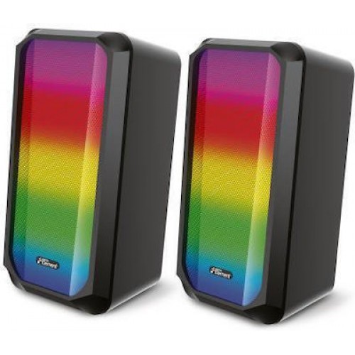 Element SP-80BT Ηχεία Υπολογιστή 2.0 με RGB Φωτισμό και Bluetooth Ισχύος 5W σε Μαύρο Χρώμα