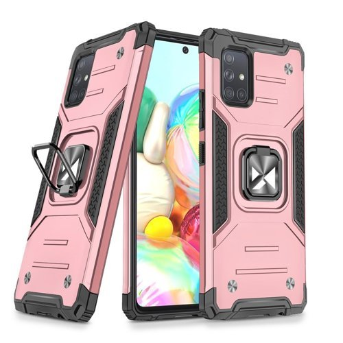 Wozinsky Ring Armor Case Kickstand Tough Rugged Cover for Samsung Galaxy A71 pink Wozinsky Ring Armor Case Kickstand Tough Rugged Cover for Samsung Galaxy A71 pink