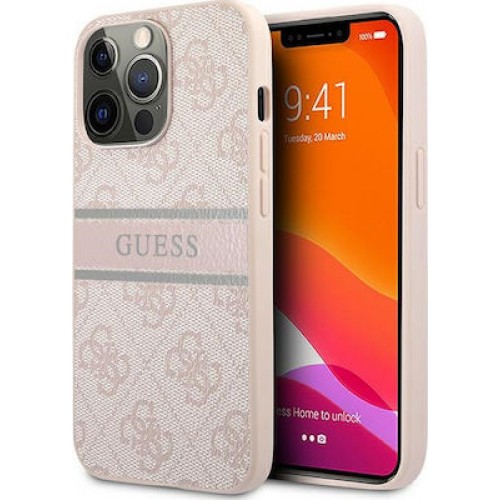 Guess 4G Printed Stripe Back Cover Συνθετική Ροζ (iPhone 13 Pro)