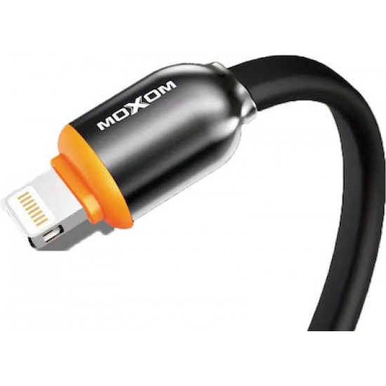 Moxom MX-CB96 Flat USB to Lightning Cable Μαύρο 1m