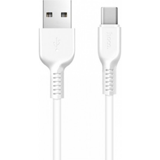 Hoco Regular USB 2.0 Cable USB-C male - USB-A male Λευκό 2m (X20)