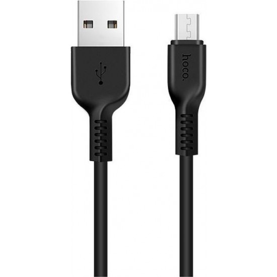 Hoco Regular USB 2.0 to micro USB Cable Μαυρο 2m (X20 Flash)