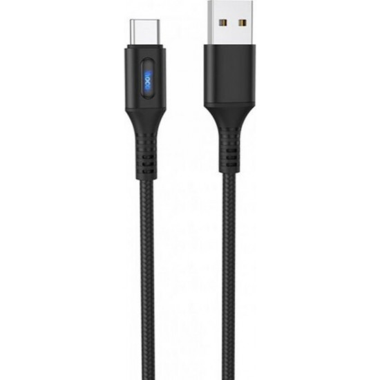 Hoco U79 Braided USB 2.0 Cable USB-C male - USB-A male Μαύρο 1.2m (HC-U79TBK)