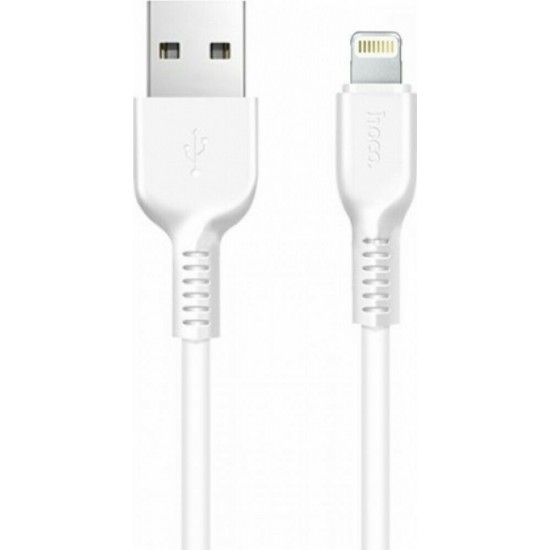 Hoco Regular USB 2.0 Cable Lightning  male - USB-A male Λευκό 3m (X20)