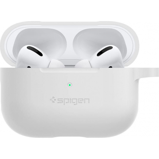 Spigen Silicone Fit with Carabiner for AirPods Pro Λευκό