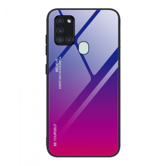 Θήκη Glass Gradient TPU Blue / Rose (Samsung Galaxy A21s)