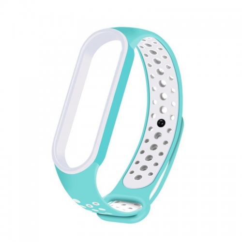 Dots Λουράκι Σιλικόνης Tιρκουάζ-Άσπρο (Mi Band 3/Mi Smart Band 4)