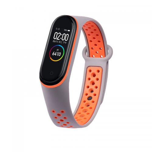 Dots Λουράκι Σιλικόνης Gray Orange (Mi Smart Band 3/Mi Smart Band 4)