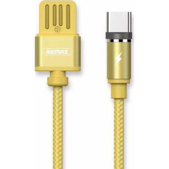 Remax Braided / Magnetic USB 2.0 Cable USB-C male - USB-A male Χρυσό 1m (Gravity)