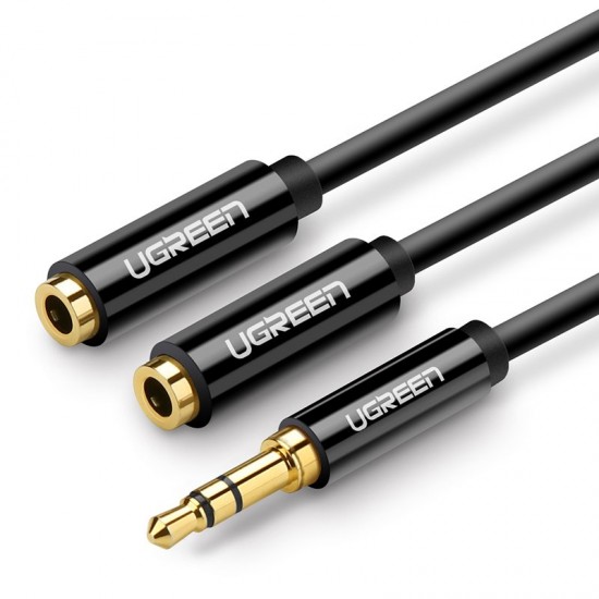 Ugreen Cable 3.5mm male – 2x 3.5mm female Black 0.25m
