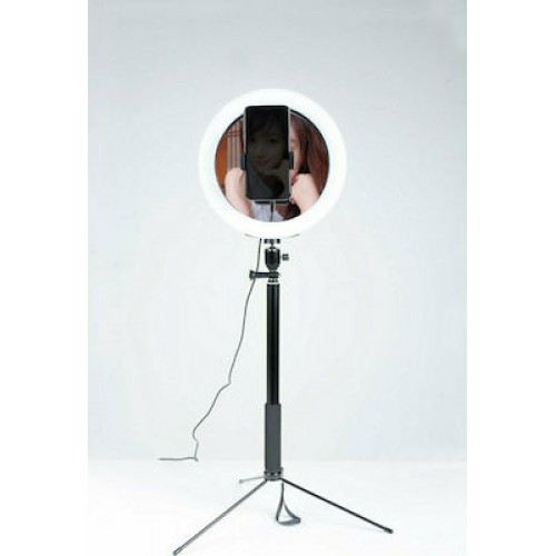 XO Ring Light XO-L08 SJ26 25cm με Επιτραπέζιο Τρίποδο και Βάση για Κινητό