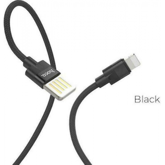 Hoco Braided USB to Lightning Cable Μαύρο 1.2m (U55 Εξαιρετικό)